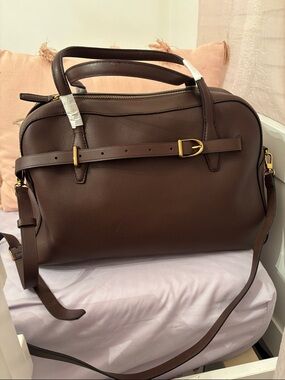 NWT! Madewell Belted Satchel Bag in Rich Brown